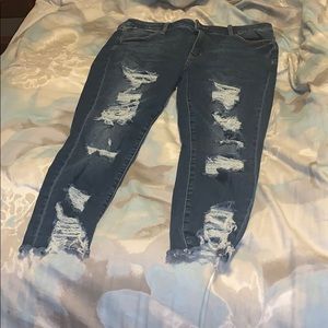 American eagle distressed jegging crop jeans